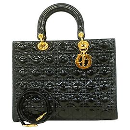 Borsa a mano Christian Dior Cannage Lady Nero