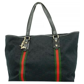 Gucci Shopper aus schwarzem Canvas Schwarz