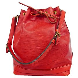 Bolso de hombro Louis Vuitton Epi Noe Roja