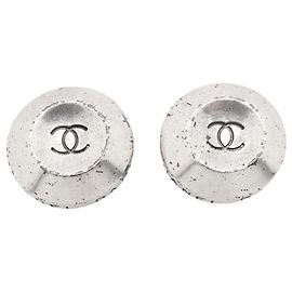 Chanel Silver Clip-On Ohrringe Silber