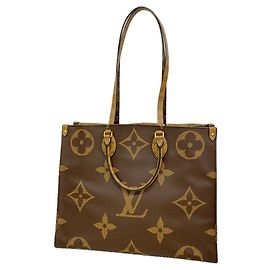Saco Tote Louis Vuitton Monogram Giant Reverse OnTheGo GM Marrom