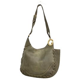 Borsa a tracolla Gucci in pelle grigia Marrone