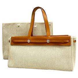 Hermès Herbag Cabas Toile H Natural Sac Cabas Autre