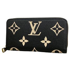 Portafoglio Zippy Louis Vuitton Monogram Empreinte Bicolor Nero Beige