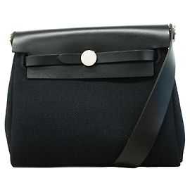 Hermès Hermes Herbag Zip Mini Schultertasche Schwarz