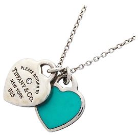 Autre Marque Tiffany & Co. Double Return to Heart Halskette Blau