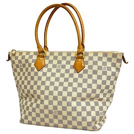 Sac Cabas Louis Vuitton Damier Azur Saleya MM Blanc