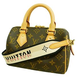 Sac à main Louis Vuitton Monogram Speedy Bandoulière 20 Marron Noir