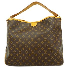 Sac à épaule Louis Vuitton Monogram Delightful MM Marron