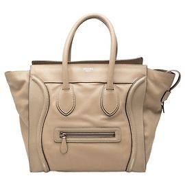 Céline Borsa a mano Celine Luggage Mini Shopper Beige