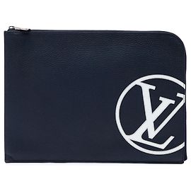 Louis Vuitton Blue Taurillon Initials Circle Pochette Jour GM Blu Blu navy