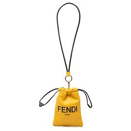 Fendi Handy-Tasche aus gelbem Nappa-Leder mit Logo Gelb