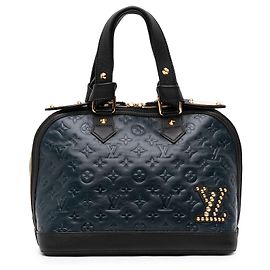 Louis Vuitton Blue Monogram Empreinte Double Jeu Neo Alma Tote Blue Navy blue