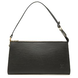 Louis Vuitton Black Epi Pochette Accessoires Preto