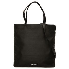 Tote convertible Prada em raso preto Preto