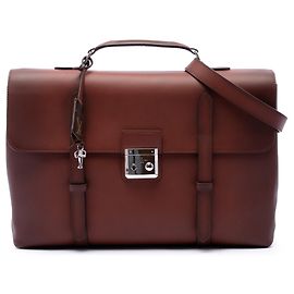 Pasta Louis Vuitton Brown Leather Ombre Cartable Briefcase Marrom