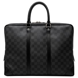 Louis Vuitton Black Damier Graphite Porte Documents Voyage PM Negro