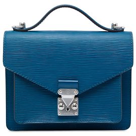 Louis Vuitton Blue Epi Monceau BB Azul