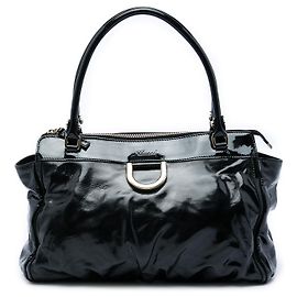 Bolso Tote Gucci Abbey D Ring de charol negro Negro
