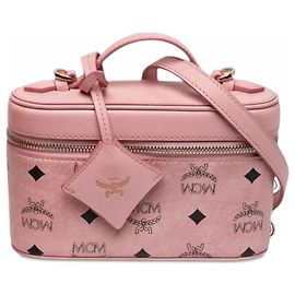 MCM Pink Mini Visetos Coated Canvas Aren Vanity Case Rose