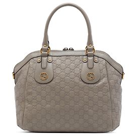 Sac Satchel Gucci Gray Medium Guccissima Scarlett Marron