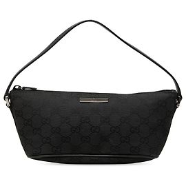 Gucci Black GG Canvas Boat Negro