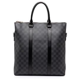 Borsa Tote Louis Vuitton Anton Damier Graphite Nero Nero