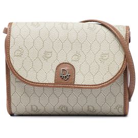 Bolsa tiracolo Dior Beige Honeycomb Coated Canvas Bege