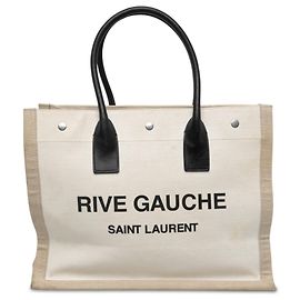 Autre Marque Saint Laurent Tote Rive Gauche Small em lona bege Bege