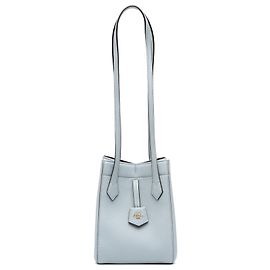 Borsa a spalla Mini Origami in pelle blu Fendi Blu Blu chiaro