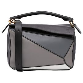 Bolsa Puzzle LOEWE Medium em pele de vitelo tricolor cinza Marrom