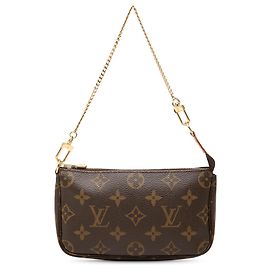 Louis Vuitton Brown Monogram Mini Pochette Accessoires Marrone