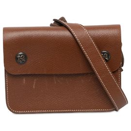 Hermès Courchevel Pochette Braun und Grüne Gürteltasche Braun
