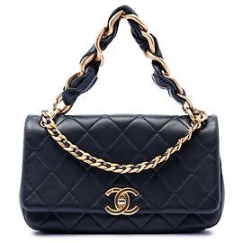Chanel Black Quilted Lambskin Chain More Flap Schwarz