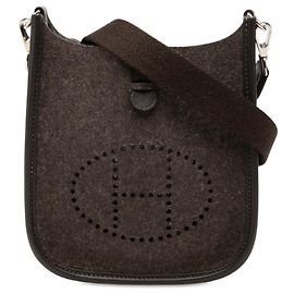 Hermès Brown Feutre and Swift Evelyne I TPM Marron Marron foncé