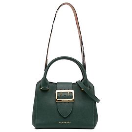 Bolso Tote Burberry Small de piel de becerro granulada Verde con hebilla Verde