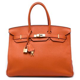 Hermès Orange Togo Birkin Retourne 35 Orange