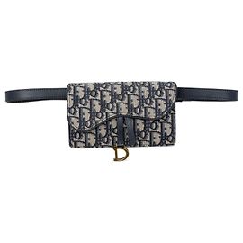 Dior Blue Oblique Canvas Saddle Gürteltasche Blau Marineblau