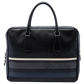 Mallette Prada Black Saffiano Lux Letterman Noir