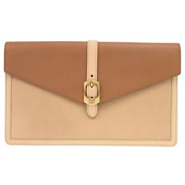 Fendi Chameleon Briefumschlag-Clutch aus bicolor Leder in Beige Beige