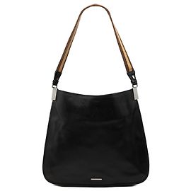 Borsa a tracolla Gucci Web in pelle di vitello nera Nero