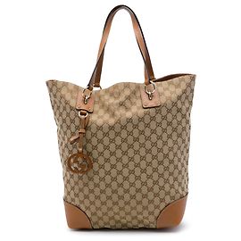 Borsa Tote Gucci Beige Large GG Canvas GG Charm Beige