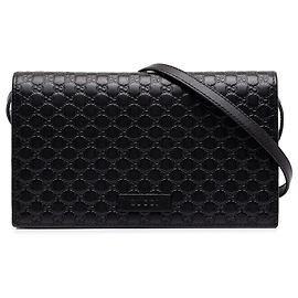 Cartera con correa Gucci Black Microguccissima Negro