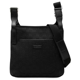 Borsa a tracolla Gucci in canvas GG nero Nero