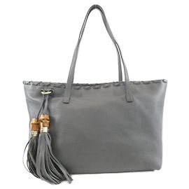 Gucci Handbag 354665 Gray Leather Brown