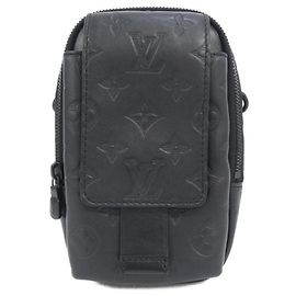 Louis Vuitton Monogram Shadow Double Phone Handbag Pouch M81323 Nero