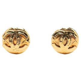 Chanel Vintage Gold Clip-Ohrringe Golden