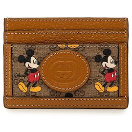 Tarjetero Gucci x Disney Mickey Mouse Micro GG Castaño