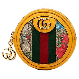 Cartera Redonda Gucci Ophidia GG Supreme Flora Beige Amarillo