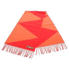Hermès Écharpe en cachemire Hermes Casaque Zigzag Rouge Orange